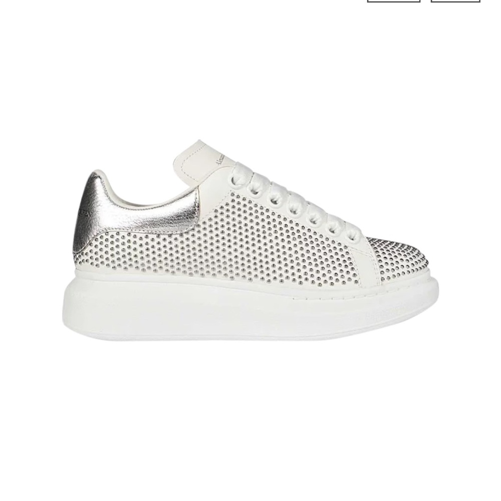 Alexander mcqueen white silver studded sneakers